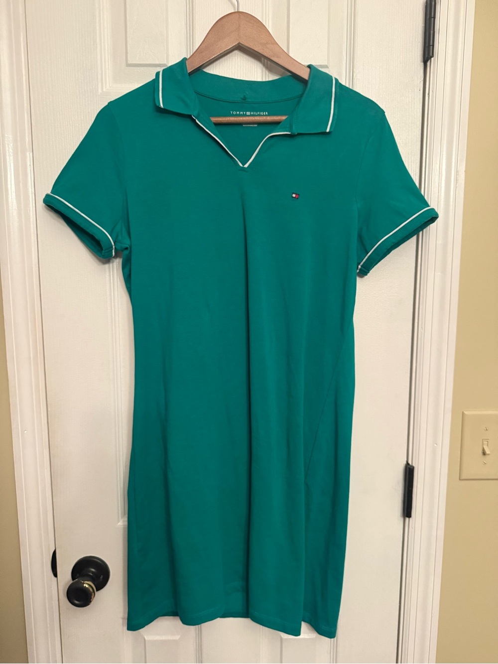 Tommy Hilfiger green polo shirtdress dress medium $89